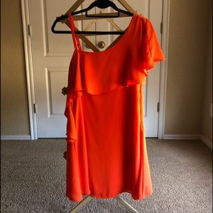 One Shoulder NWT Orange Dress